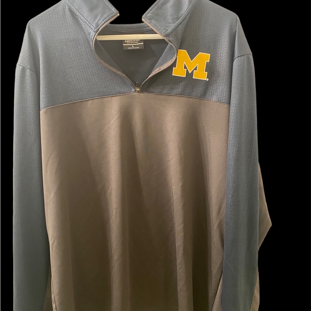 Michigan half zip sweatshirt.